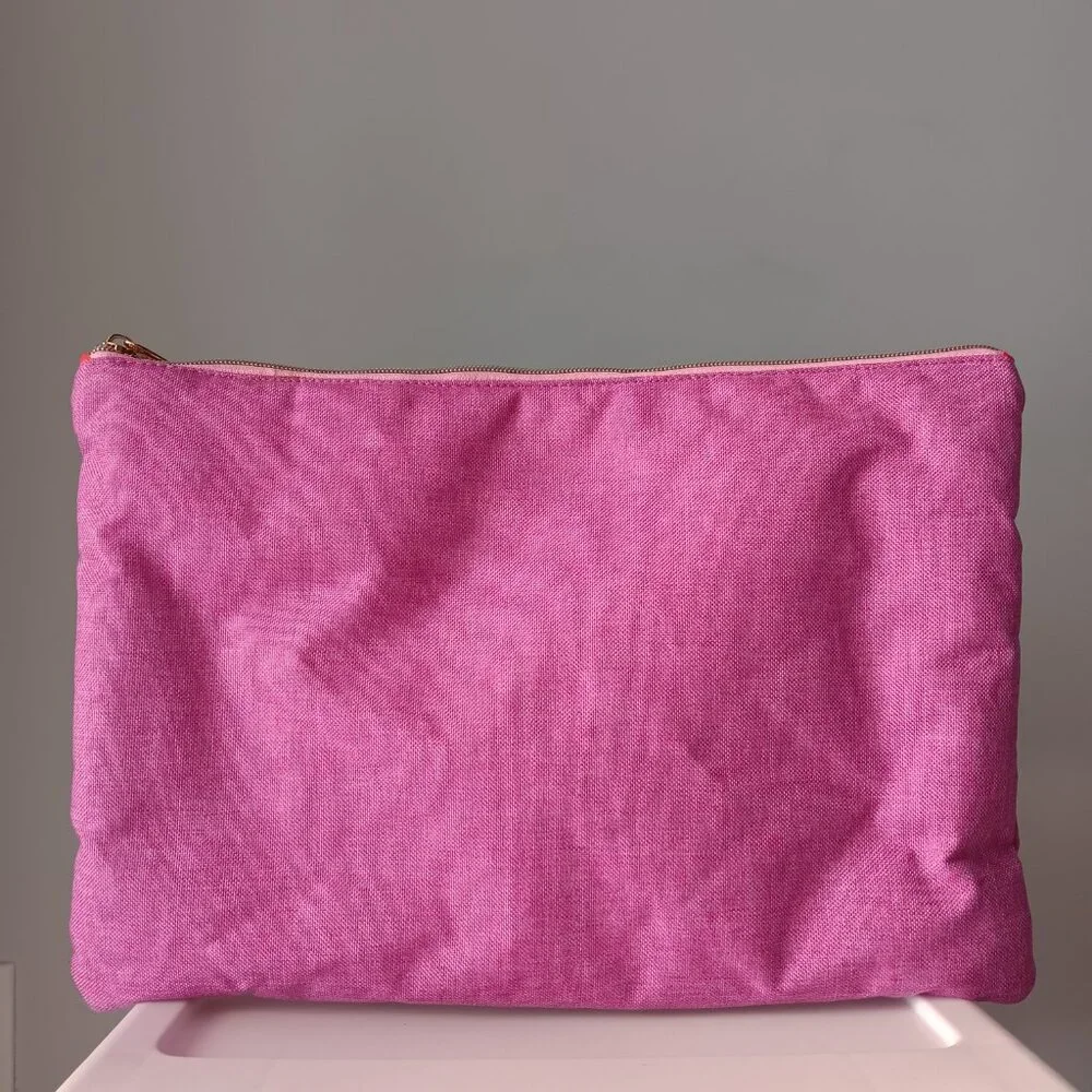 New Noted by Post-it Zip Top Canvas Laptop Pouch Magenta Pink 10